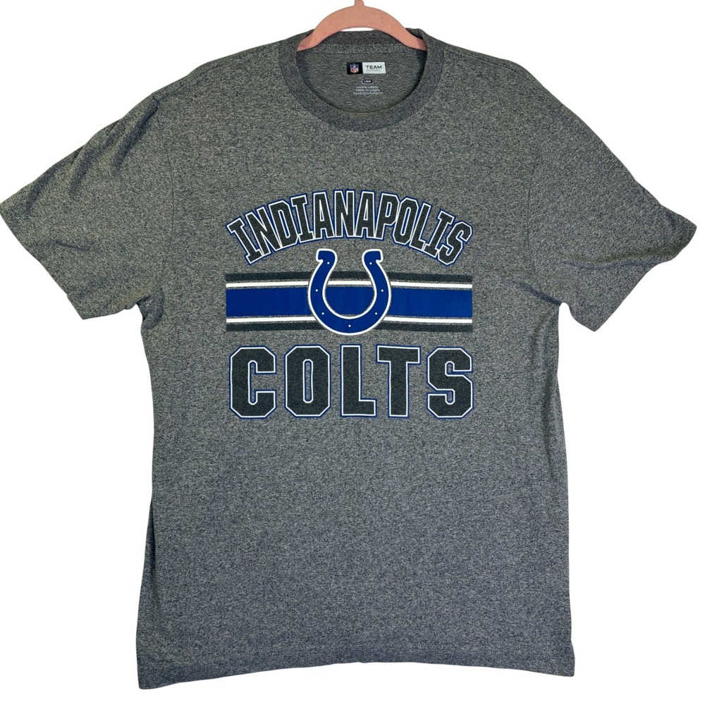 NFL Team Apparel Indianapolis Colts T-Shirt Mens Large Gray Graphic Tee
